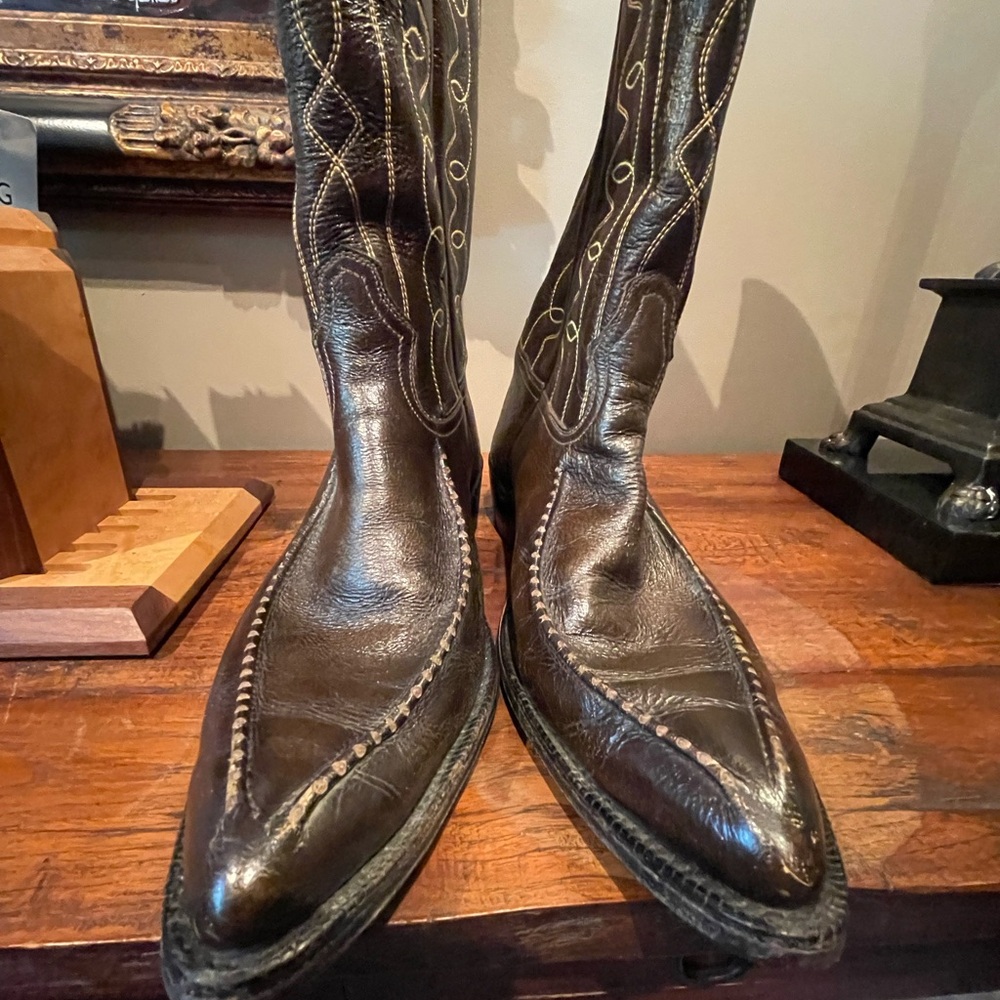 ACME Dark Brown Western Cowboy Boots